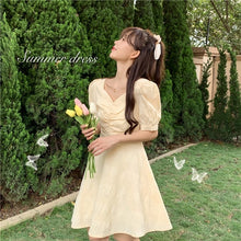 Load image into Gallery viewer, Short-Sleeve Dress Summer Women's 2020 New Korean-Style Elegant Skirt Puff Sleeve V-neck First Love Party Dress Bandage Dress