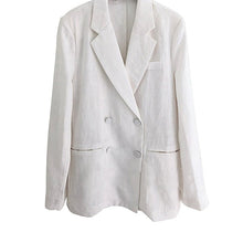 Load image into Gallery viewer, LANMREM Spring Summer 2020 New Korean white blazers cotton and linen loose slim thin style office lady clothes shorts suit YJ535