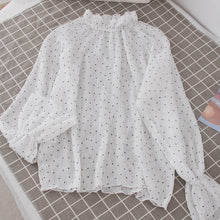 Load image into Gallery viewer, Shirts Women Chiffon Solid Kawaii Turtleneck Flare Sleeve Shirt Trendy Womens All-match Korean Style Elegant Chic Blouses Cute
