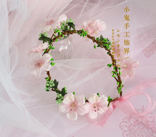 Load image into Gallery viewer, Korean style small fresh female female cherry blossom headband hairpin bride bridesmaid headdress hair accessories headband
