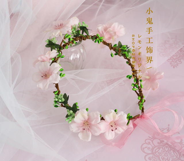 Korean style small fresh female female cherry blossom headband hairpin bride bridesmaid headdress hair accessories headband
