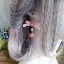 Load image into Gallery viewer, cute sweet Japanese and Korean family pink side hair clip ancient style Han clothing chain girl hair clip lolita headpiece
